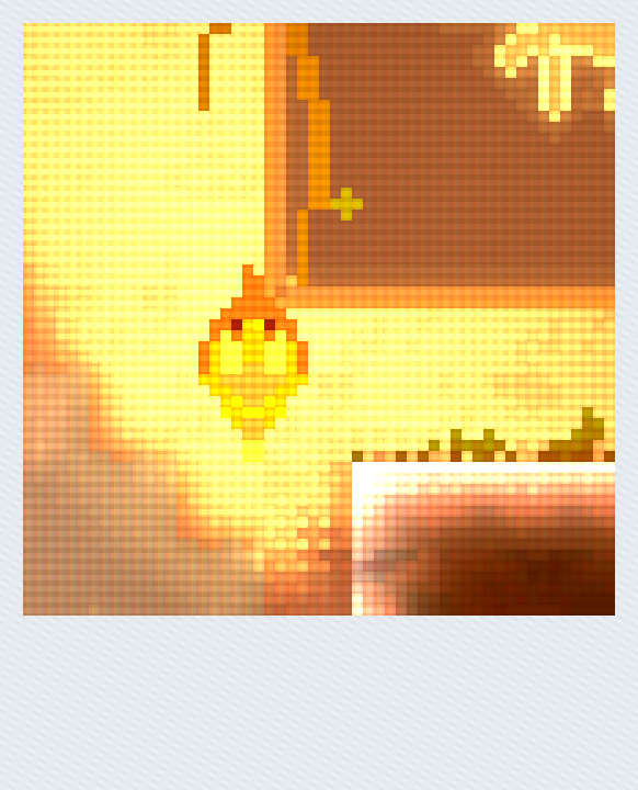In-game Polaroid from Educe — hot orange sunset filter on a chamber