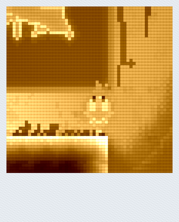 In-game Polaroid from Educe — yellow rat against a cool blue background